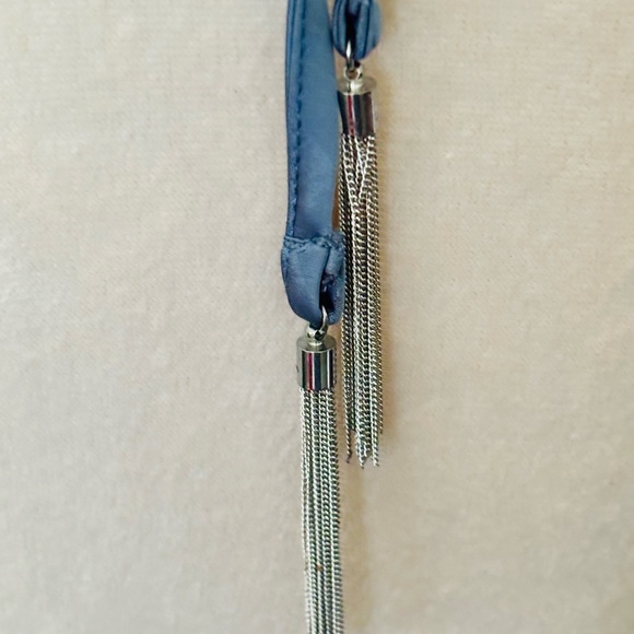 House of Harlow 1960 Women’s L Baby Blue Diamond Sateen Backless Maxi Dress - Picture 5 of 10